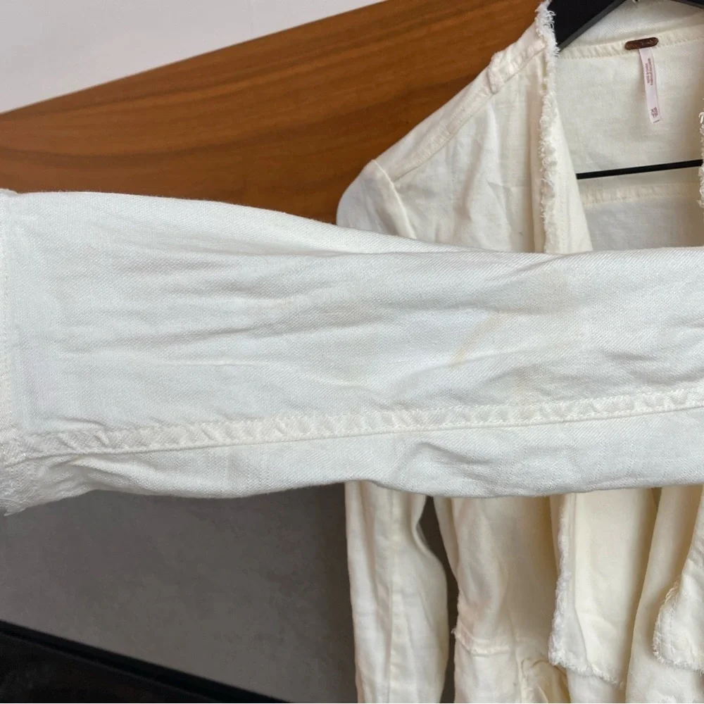 NWOT Free People Rae Femme Ivory Linen Jacket, Size XS